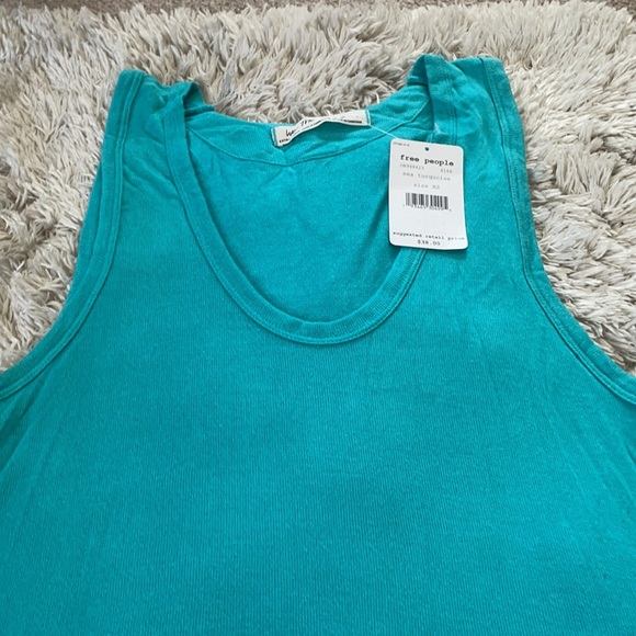 NWT Free People take the plunge tank in sea turquoise size XS - Picture 6 of 7